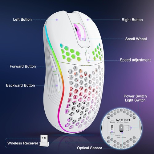 Mouse gaming rgb wireless - mouse,